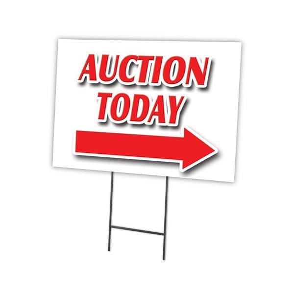 Signmission Auction Today Right Arw Yard & Stake outdoor plastic coroplast window, 2436-Auction Today Right Arw C-2436-DS-Auction Today Right Arw - main